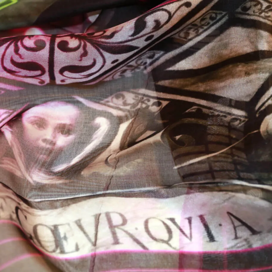[ LIMITED EDITION ] Silk Chiffon Scarf "Paris' Impression 16" 90x90cm