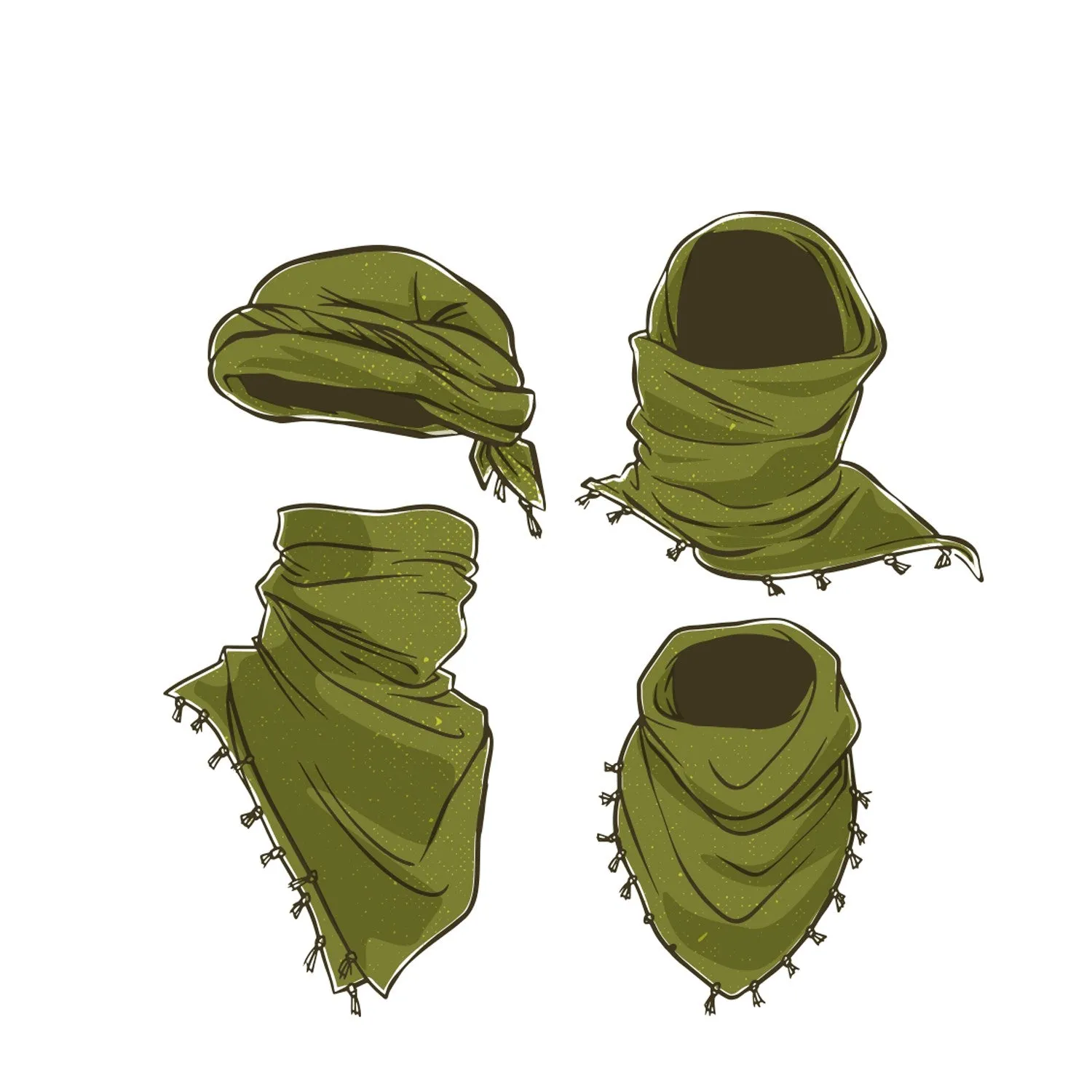純米白色輕巧沙漠圍巾/中東巾 Solid Lightweight Shemagh Desert Scarf (Tan)