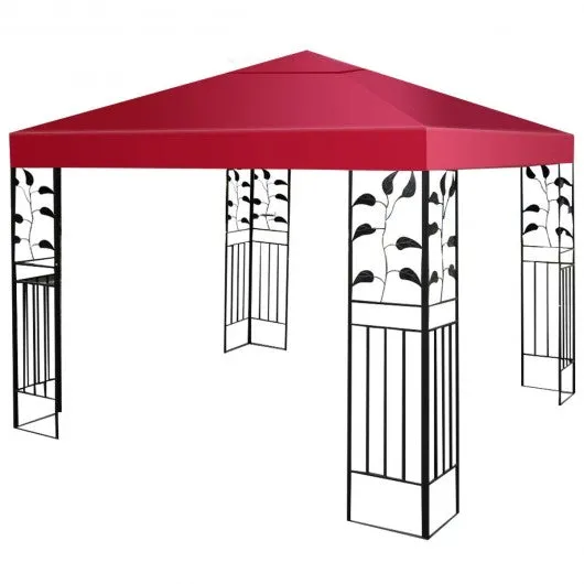 10' x 10' 2-Tier 3 Colors Patio Canopy Top Replacement Cover- Red