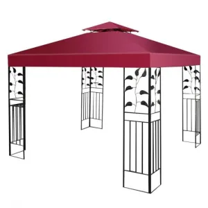10' x 10' 2-Tier 3 Colors Patio Canopy Top Replacement Cover- Red