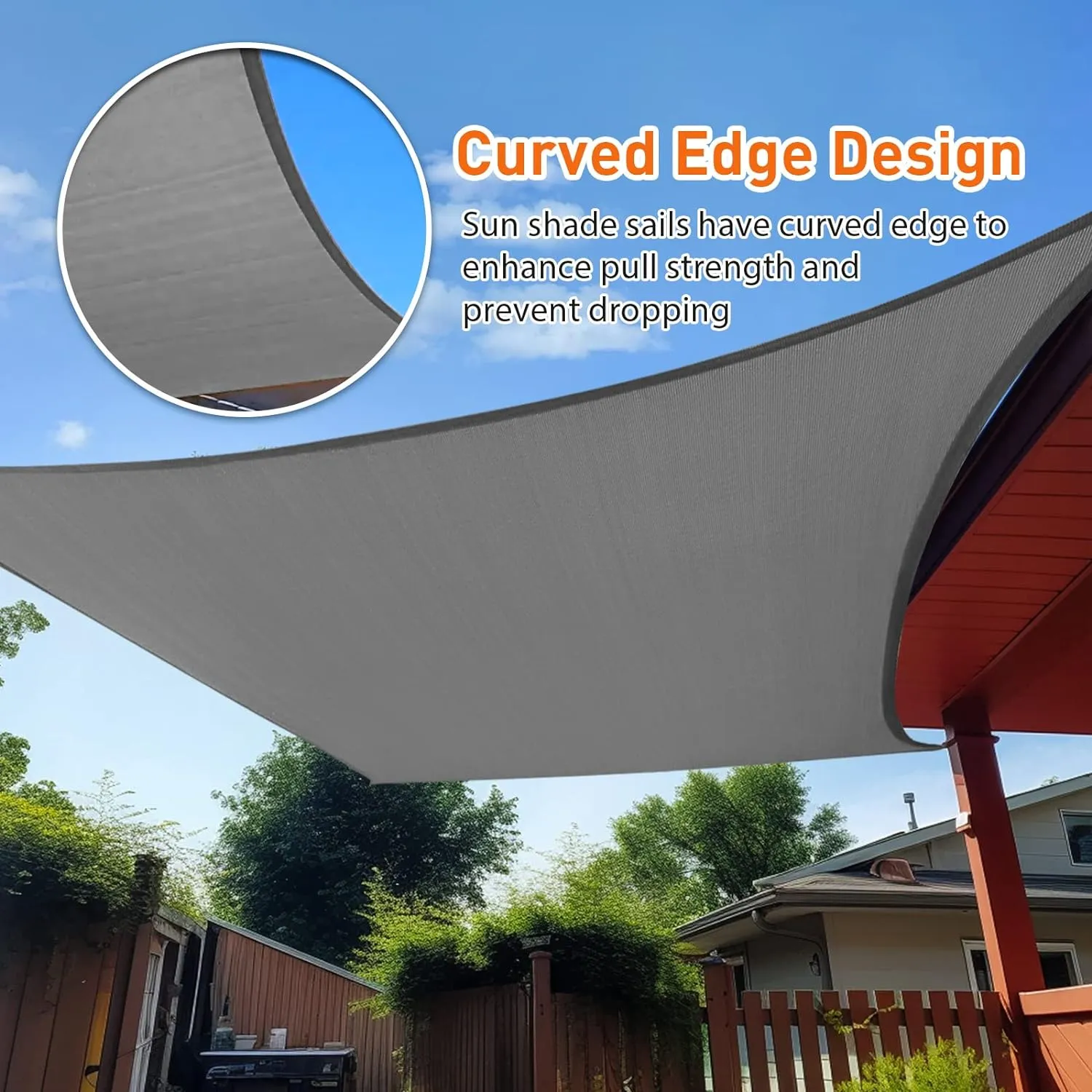 10' x 13' Sun Shade Sails Rectangle Canopy, Dark Grey UV Block Cover for Outdoor Patio Garden