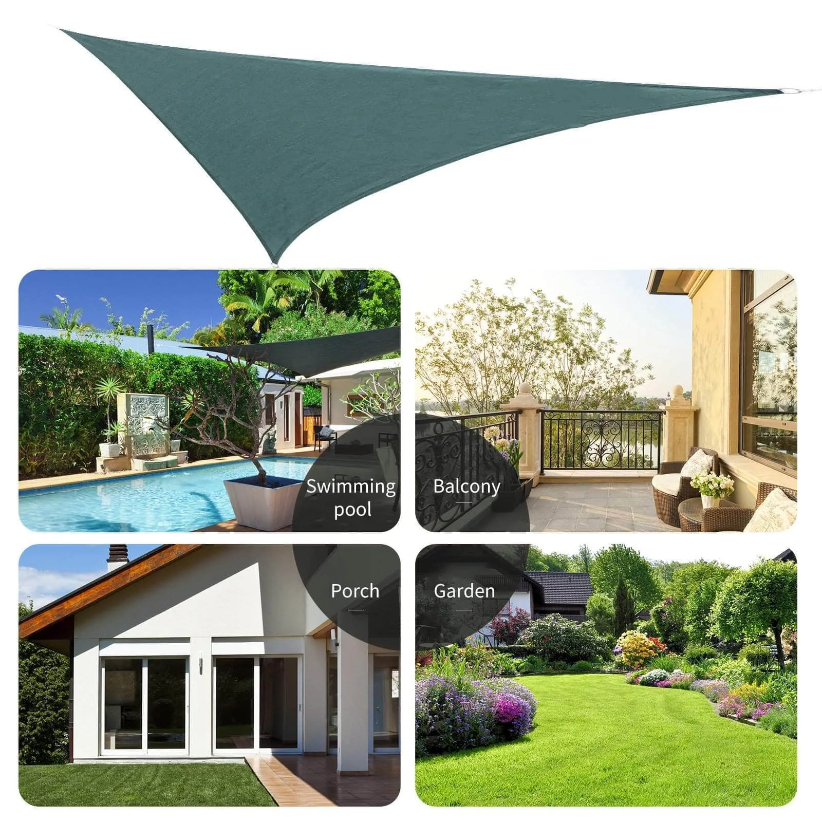 10ft Triangle Canopy Sun Shade Sail Canopy with Carrying Bag - Available in 4 Colours