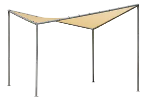 10x10 Del Ray Gazebo Canopy Charcoal Frame Tan Cover