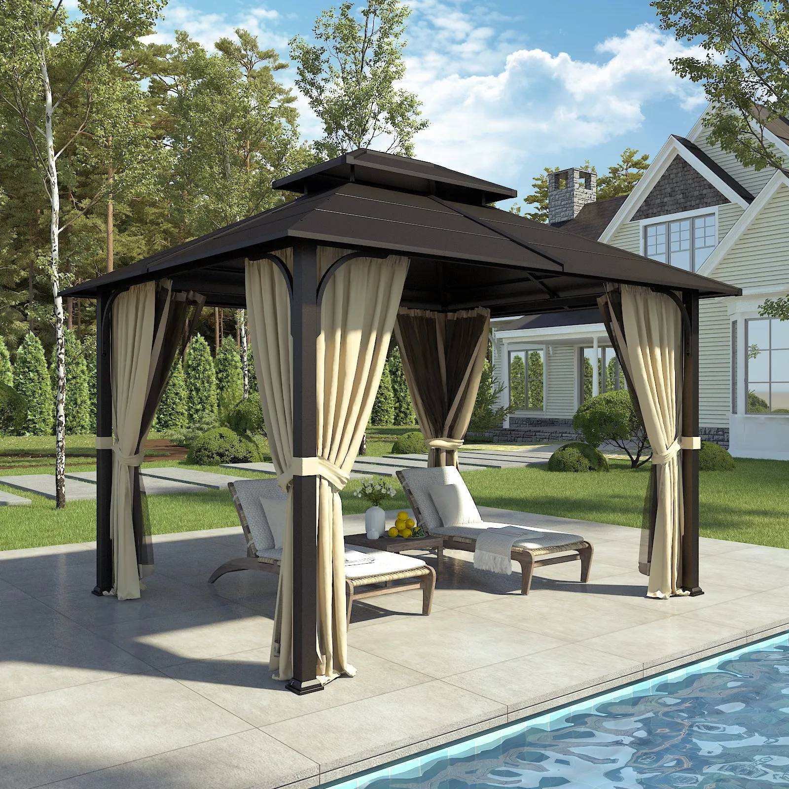 10x12 Outdoor Double Roof Hardtop Gazebo