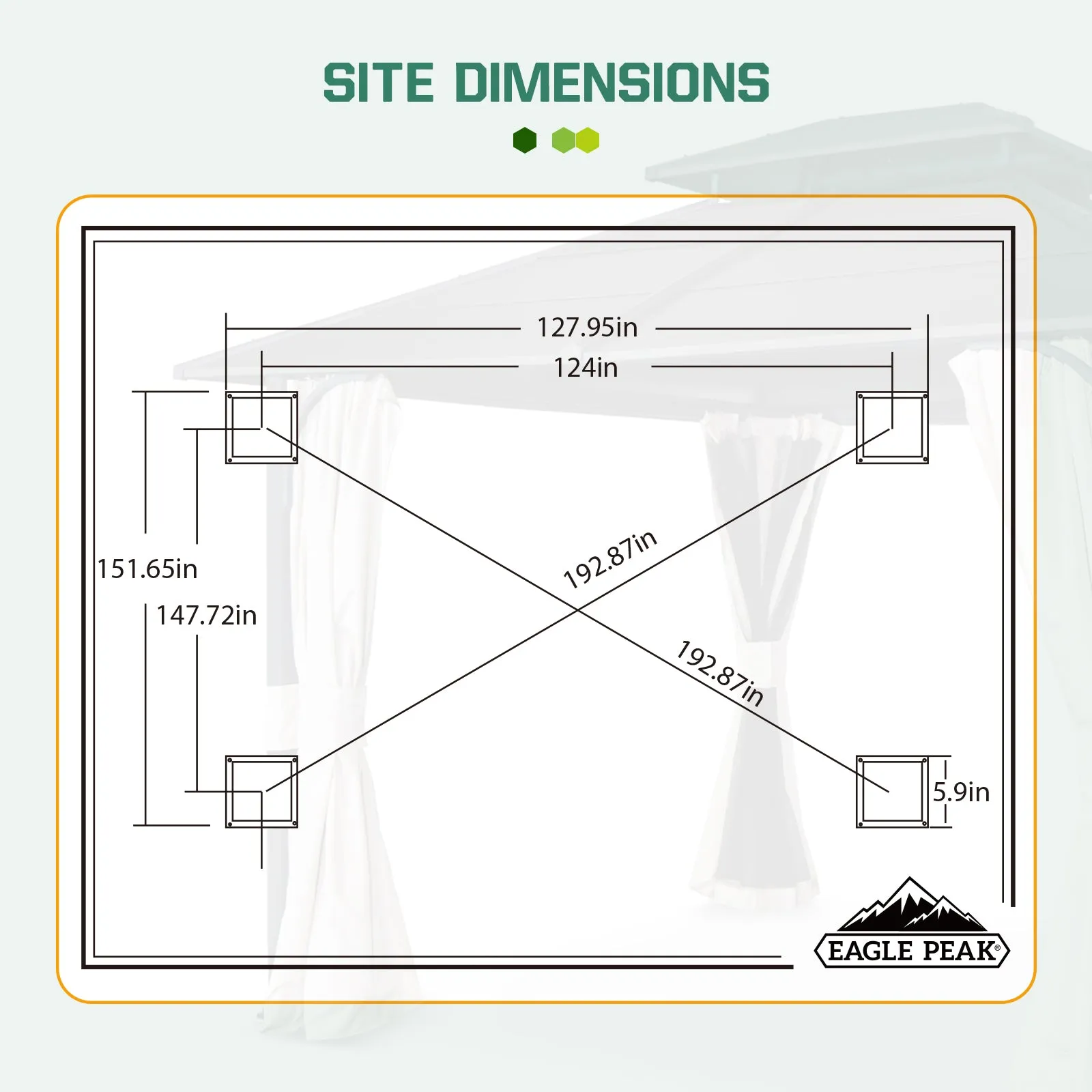 12x14 Steel Gazebo Double Roof Hardtop Gazebo