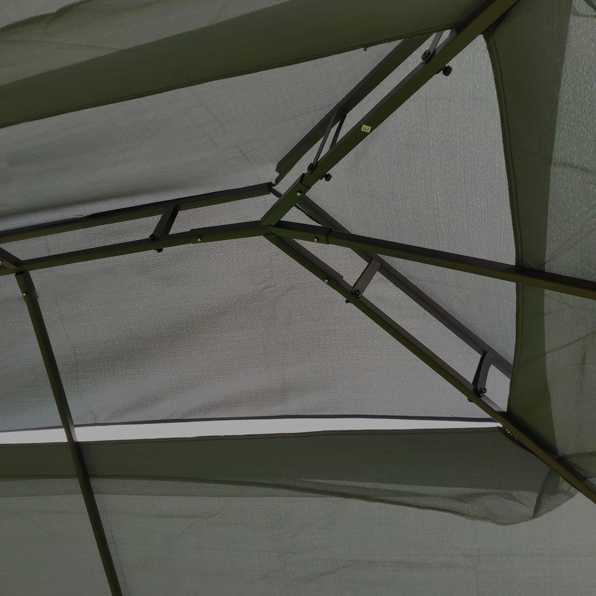 13x10 Outdoor Patio Gazebo Canopy Tent With Ventilated Double Roof And Mosquito net,Gray Top