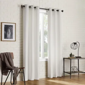 2-pack Arlo Textured Thermal Insulated Grommet Curtain Panel Pair, 40"x84", Pearl White