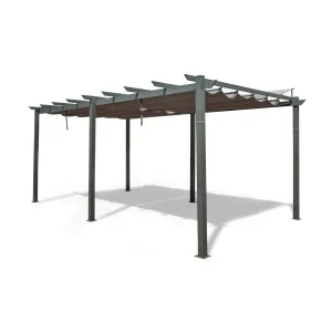 20x11 ft Outdoor Retractable Pergola With Canopy