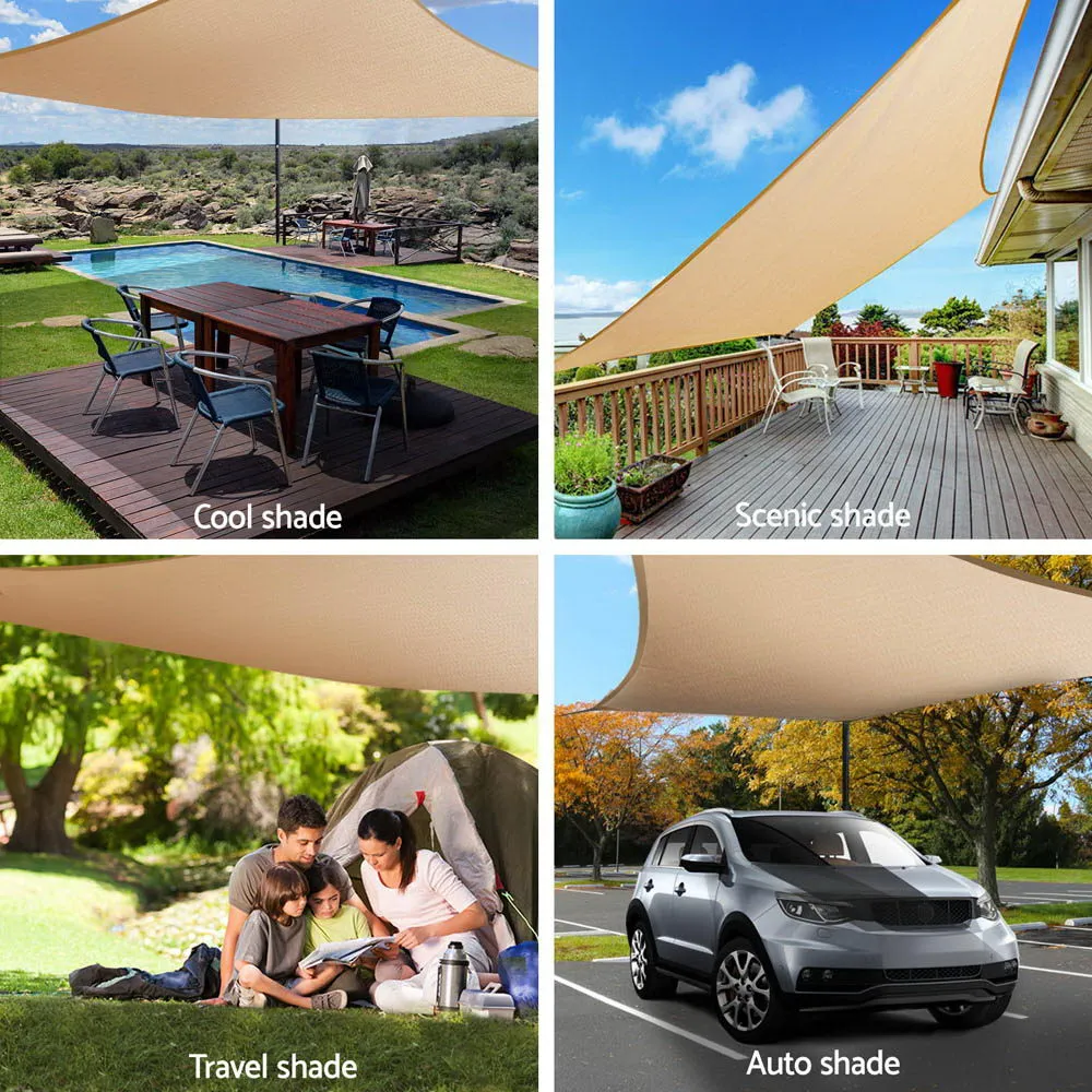 280GSM Shadecloth Canopy Shade Sail Shade Cloth Rectangle Sand Beige 4 x 6m