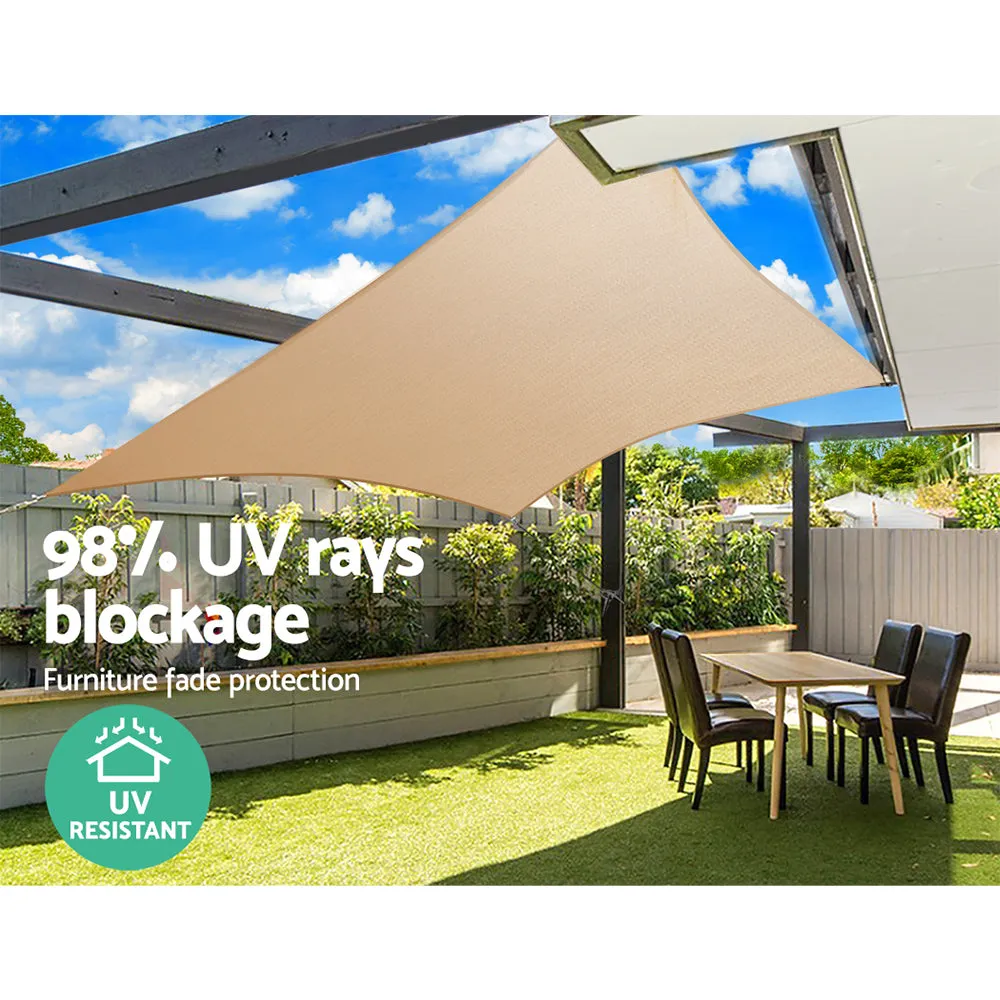 280GSM Shadecloth Canopy Shade Sail Shade Cloth Rectangle Sand Beige 4 x 6m
