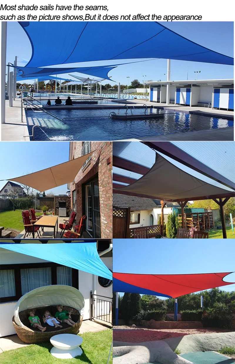 3/4*5m 5*6m 6*8m UV Protection 70% Waterproof Oxford Cloth Outdoor Sun Sunscreen Shade Sails