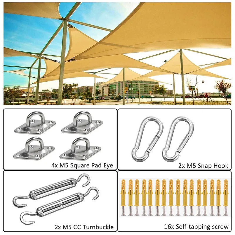 3/4*5m 5*6m 6*8m UV Protection 70% Waterproof Oxford Cloth Outdoor Sun Sunscreen Shade Sails