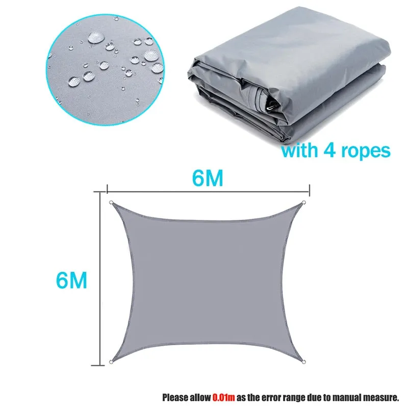3/4*5m 5*6m 6*8m UV Protection 70% Waterproof Oxford Cloth Outdoor Sun Sunscreen Shade Sails