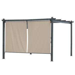 4.8x6 ft. Roller Shade - 2 Pack of Cordles Pergola Curtains, High-Quality Polyester Fabric for Pergola