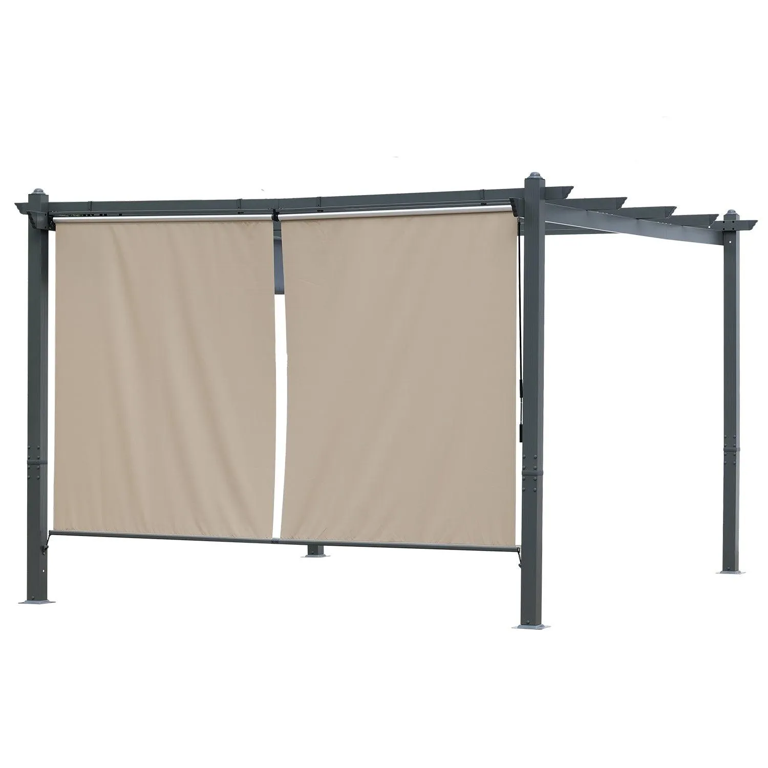 4.8x6 ft. Roller Shade - 2 Pack of Cordles Pergola Curtains, High-Quality Polyester Fabric for Pergola