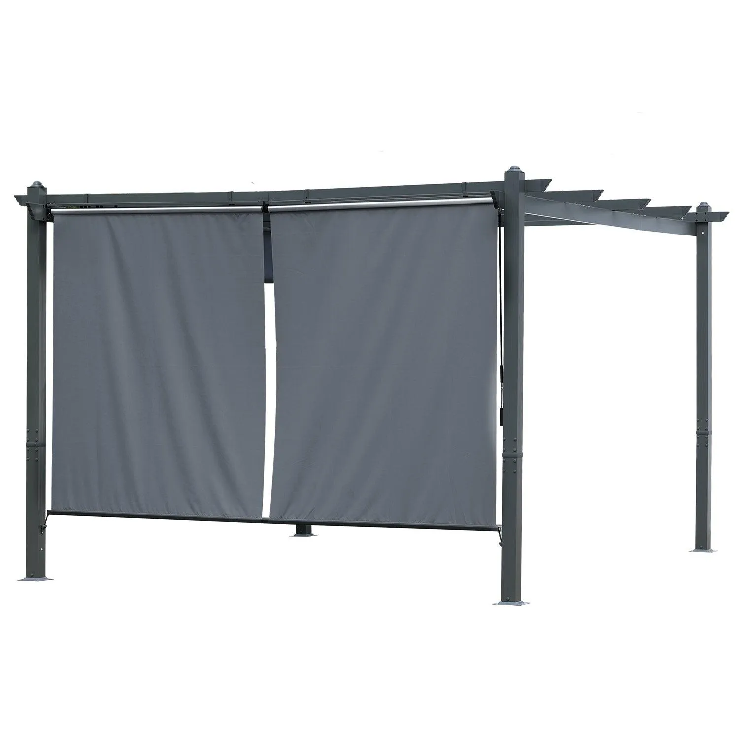 4.8x6 ft. Roller Shade - 2 Pack of Cordles Pergola Curtains, High-Quality Polyester Fabric for Pergola