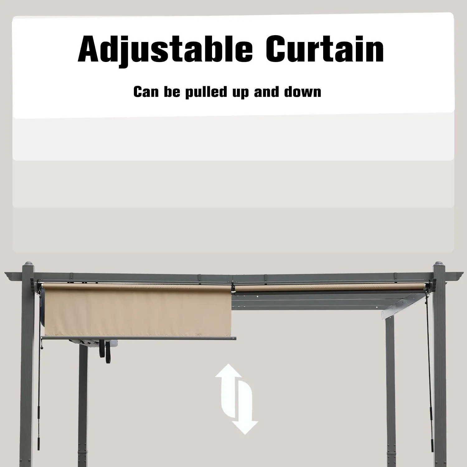 4.8x6 ft. Roller Shade - 2 Pack of Cordles Pergola Curtains, High-Quality Polyester Fabric for Pergola