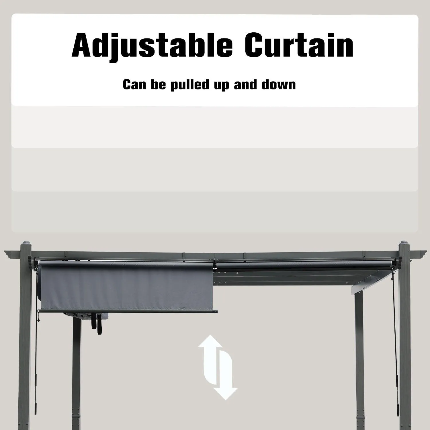 4.8x6 ft. Roller Shade - 2 Pack of Cordles Pergola Curtains, High-Quality Polyester Fabric for Pergola
