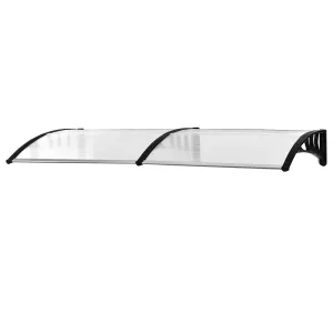 80 L x 195 W x 23 H cm Clear Polycarbonate Curved Awning White