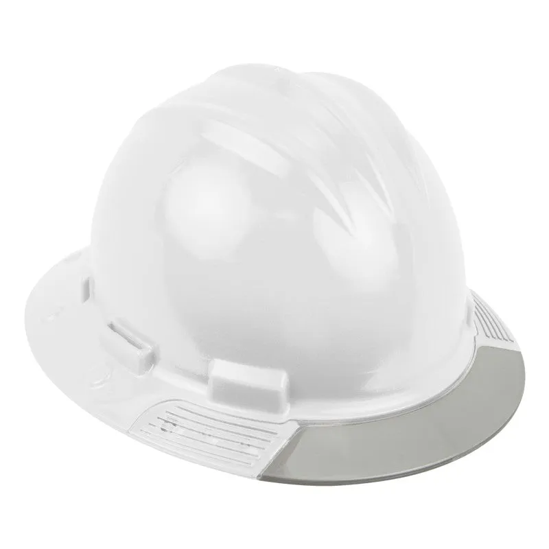 AboveView HDPE Full Brim Hard Hat w/4 Point Ratchet/Ratchet Suspension - White