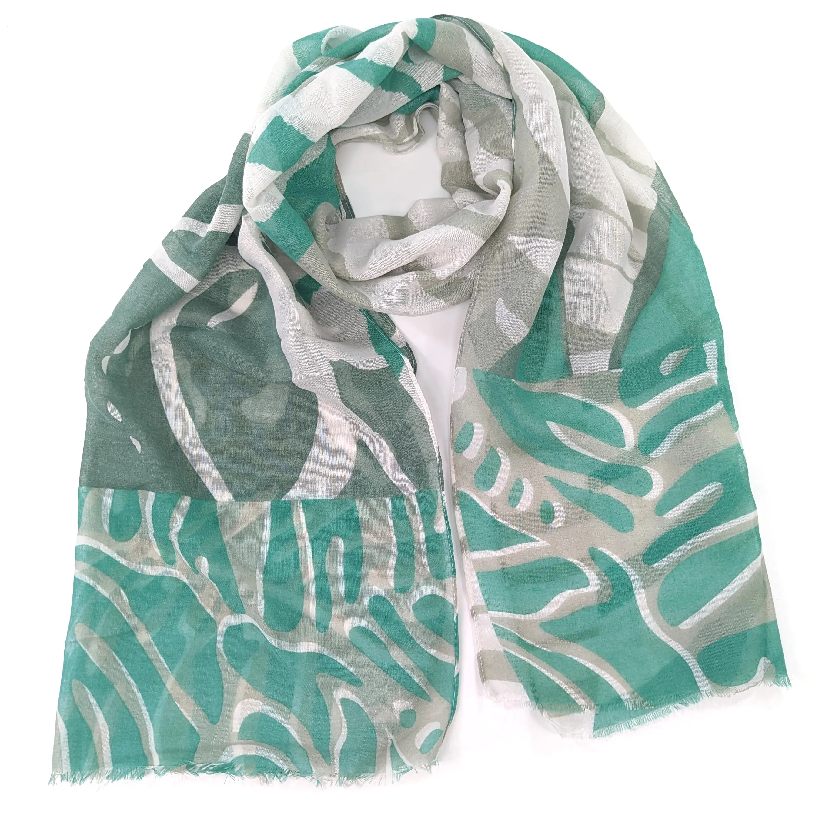 Abstract Lines & Leaves Scarf