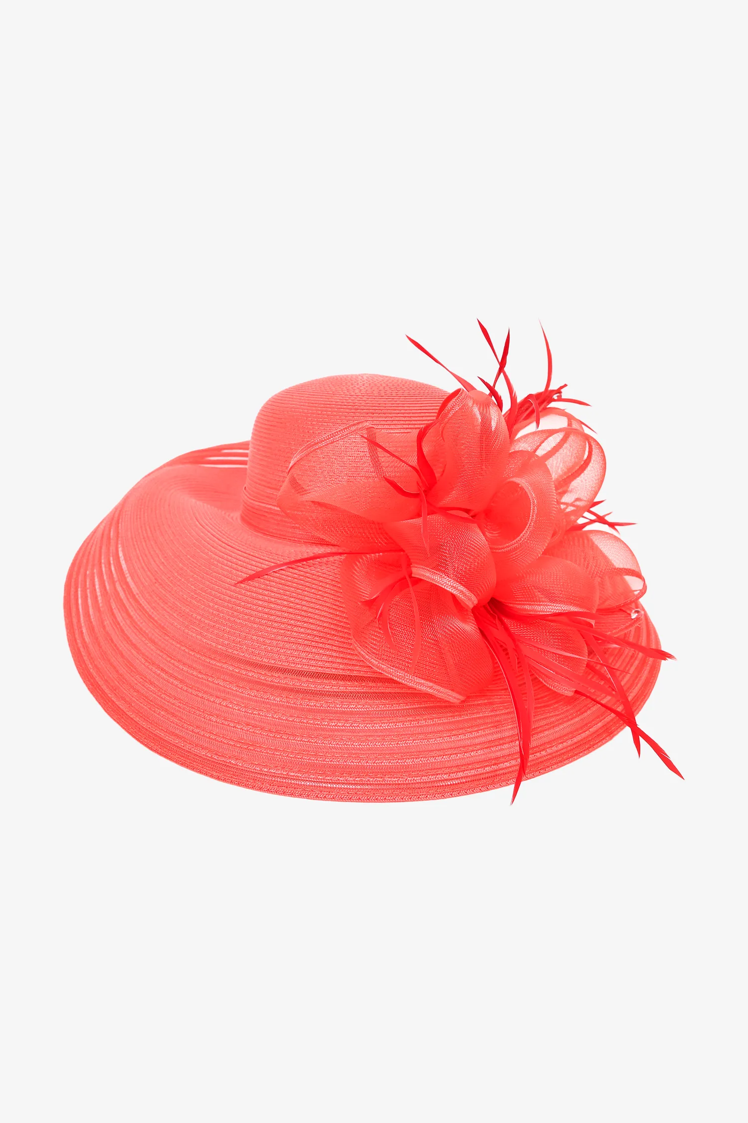 August Hat Company Red Raffia Flower Oversized Sun Hat