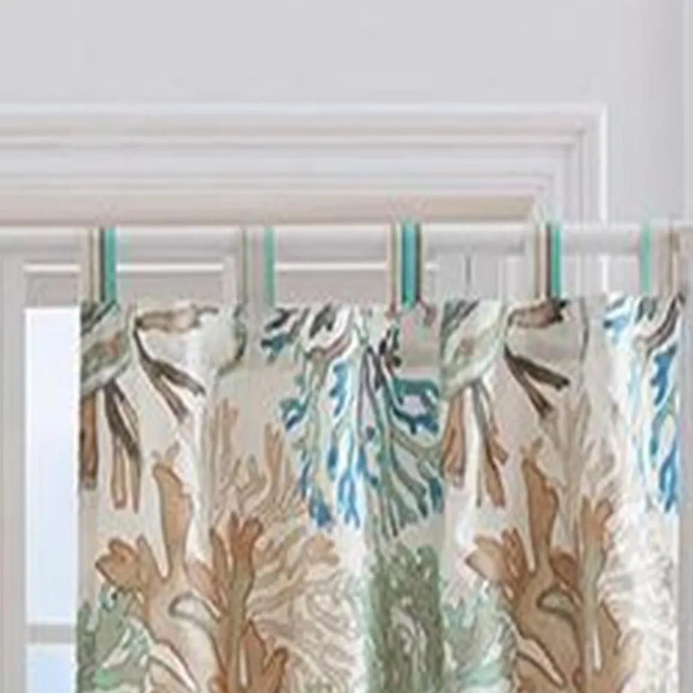 Barefoot Bungalow Atlantis Window Panel And Tie Back With 3" Rod Pocket - 42X84" Jade