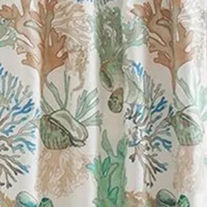 Barefoot Bungalow Atlantis Window Panel And Tie Back With 3" Rod Pocket - 42X84" Jade
