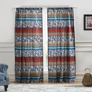 Barefoot Bungalow Vista Quirky Window Panel With Tie Back - 42X84", Multicolor