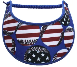 Baseballs in Patriotic Theme on Sun Visor