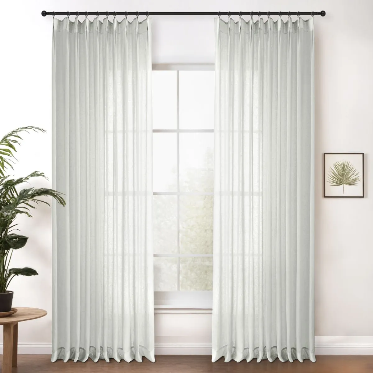 Bright White | Cloud Linen Sheer Curtains Natural Soft Breezy Custom Drapes | Pleated