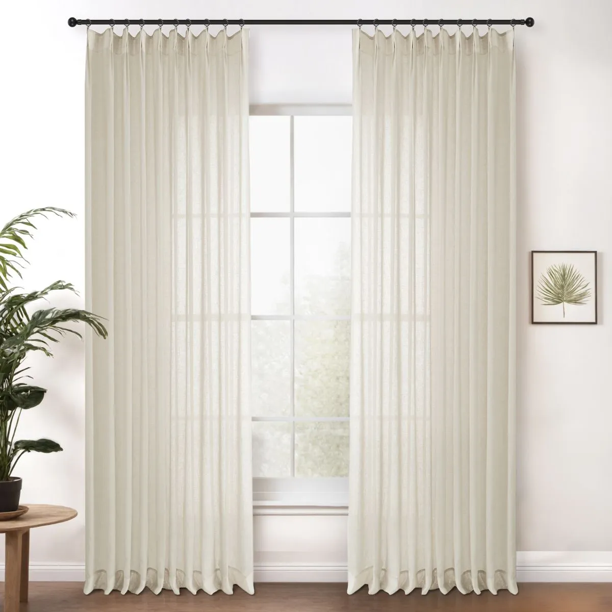 Bright White | Cloud Linen Sheer Curtains Natural Soft Breezy Custom Drapes | Pleated