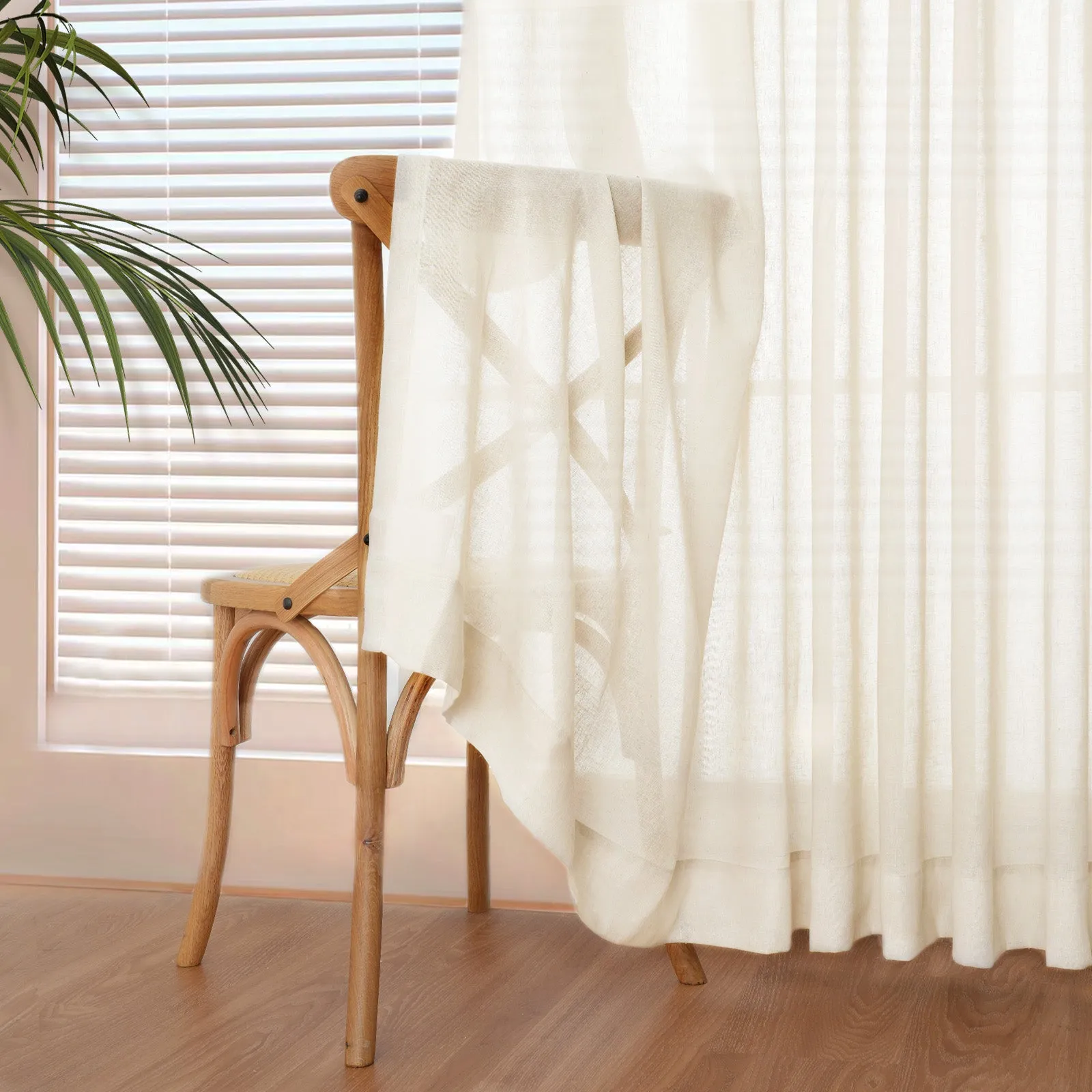 Bright White | Cloud Linen Sheer Curtains Natural Soft Breezy Custom Drapes | Pleated