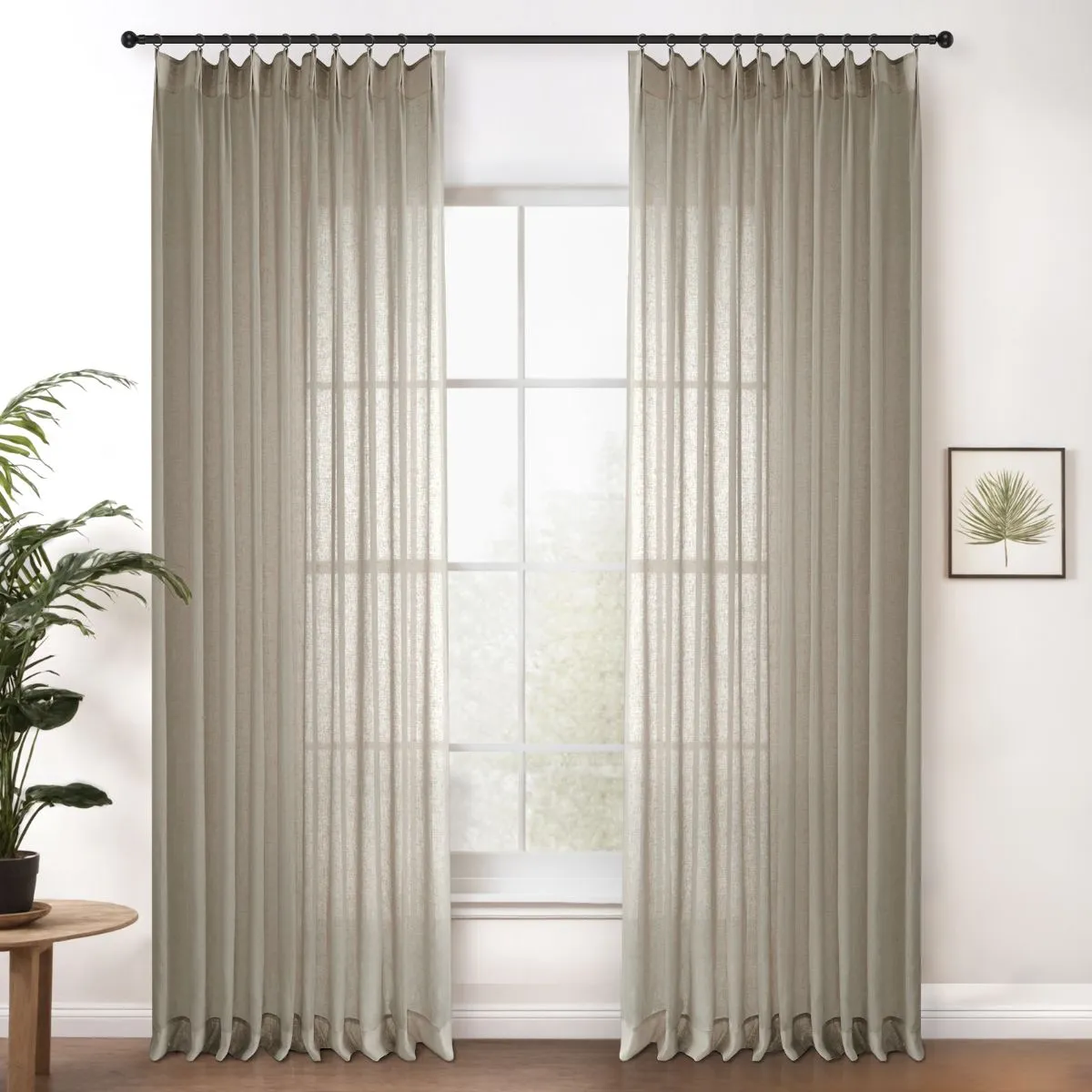 Bright White | Cloud Linen Sheer Curtains Natural Soft Breezy Custom Drapes | Pleated