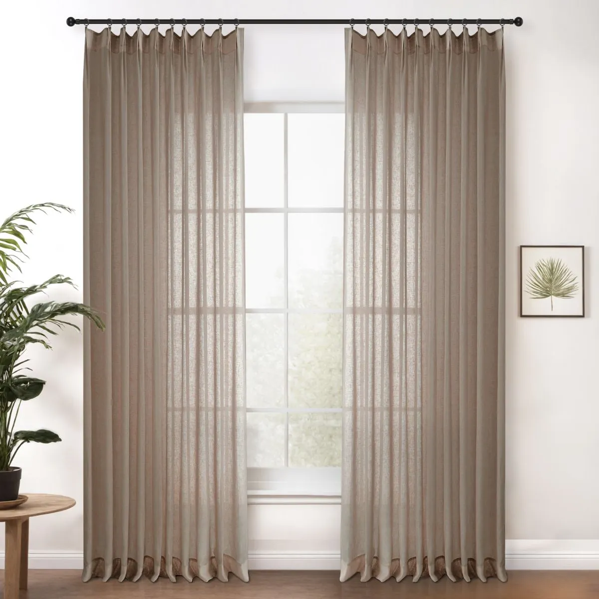 Bright White | Cloud Linen Sheer Curtains Natural Soft Breezy Custom Drapes | Pleated