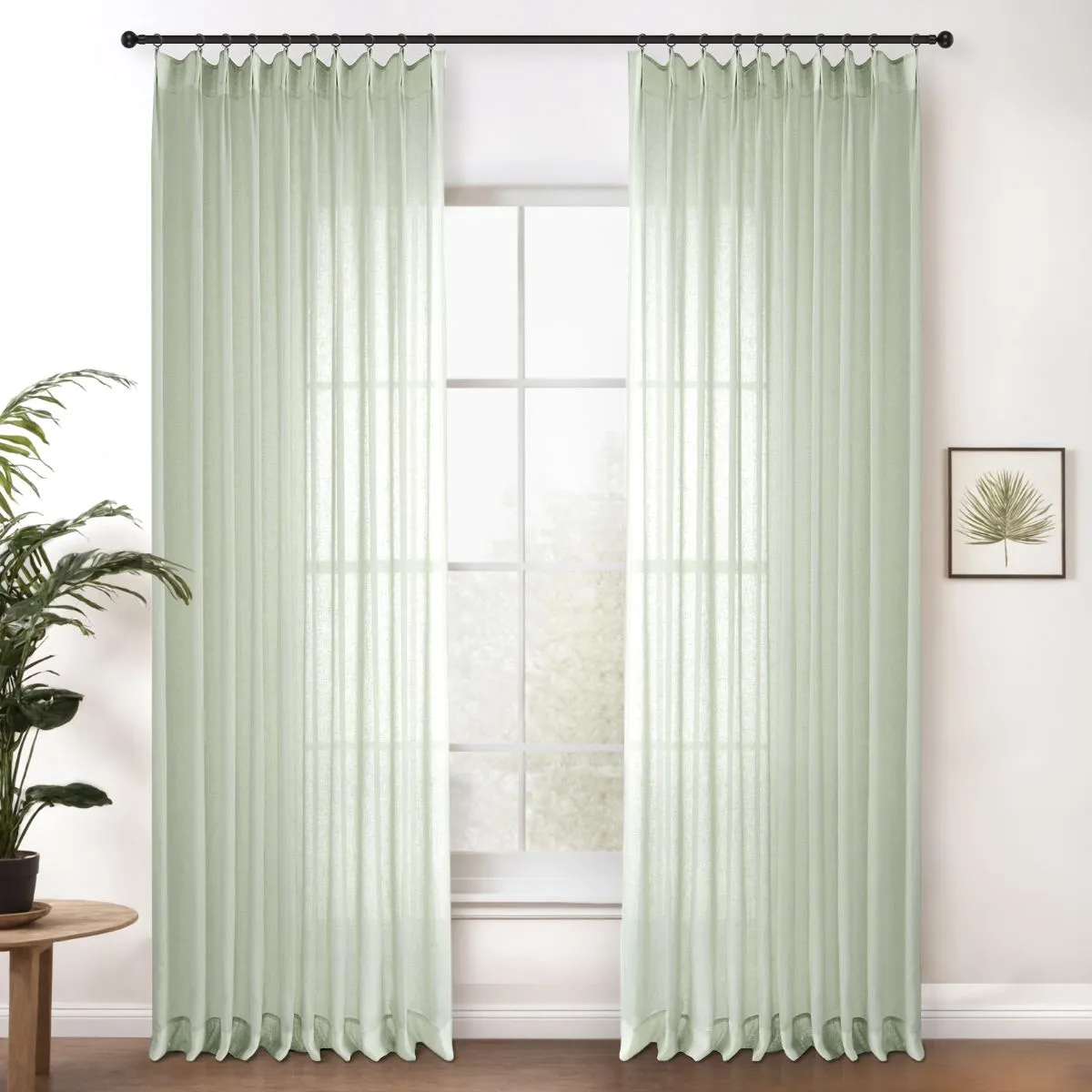 Bright White | Cloud Linen Sheer Curtains Natural Soft Breezy Custom Drapes | Pleated