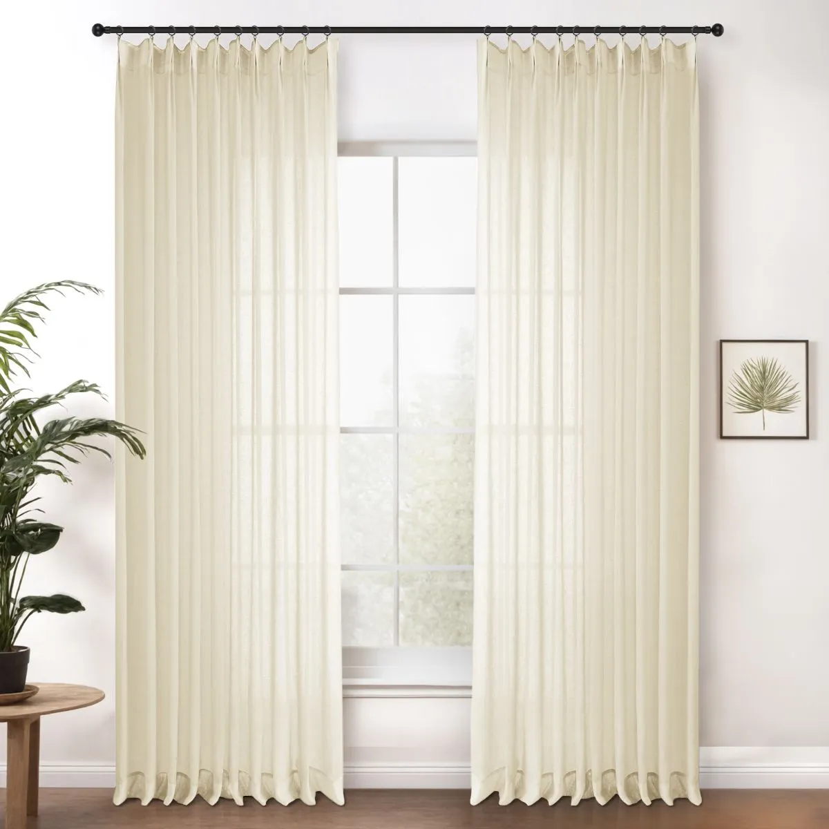Bright White | Cloud Linen Sheer Curtains Natural Soft Breezy Custom Drapes | Pleated