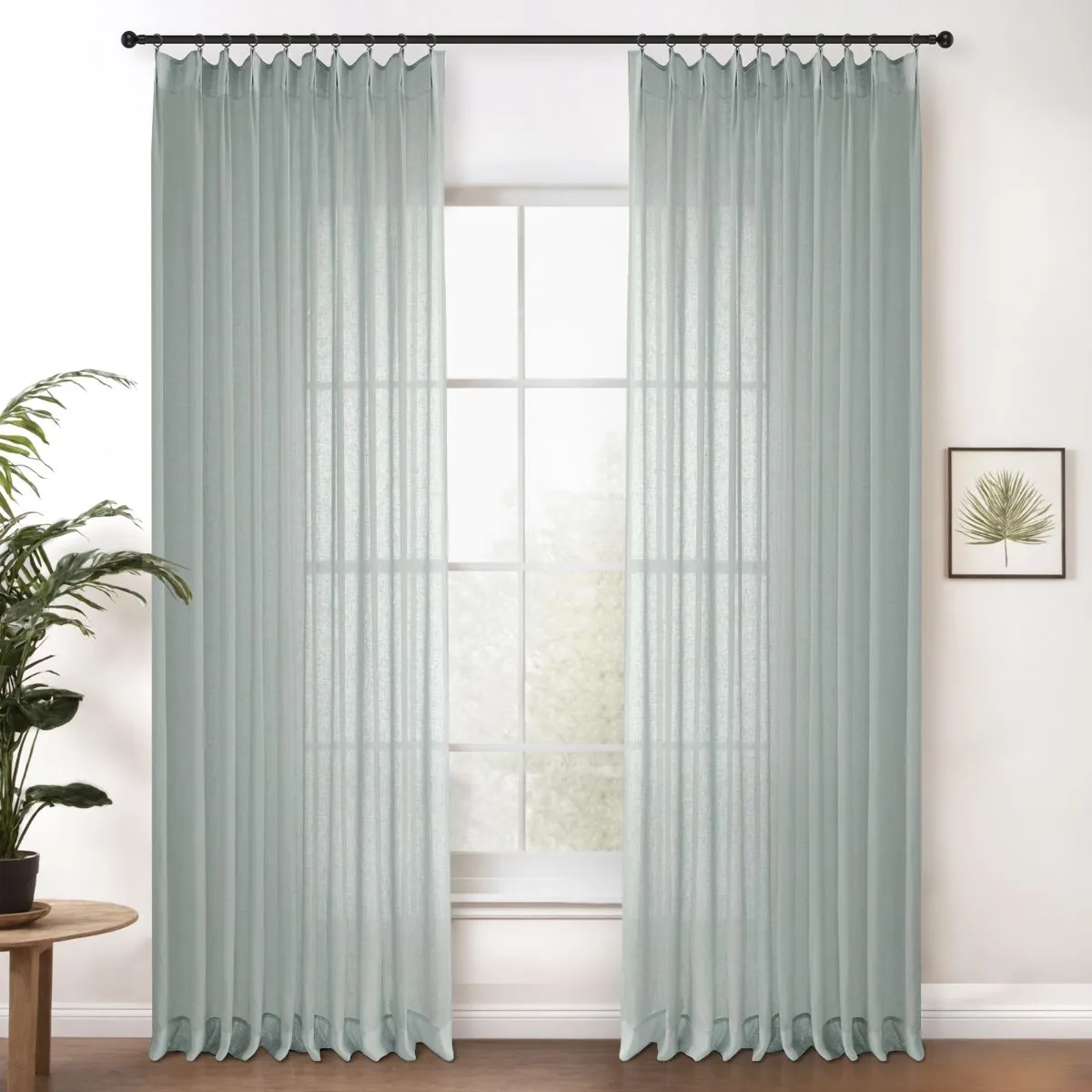 Bright White | Cloud Linen Sheer Curtains Natural Soft Breezy Custom Drapes | Pleated