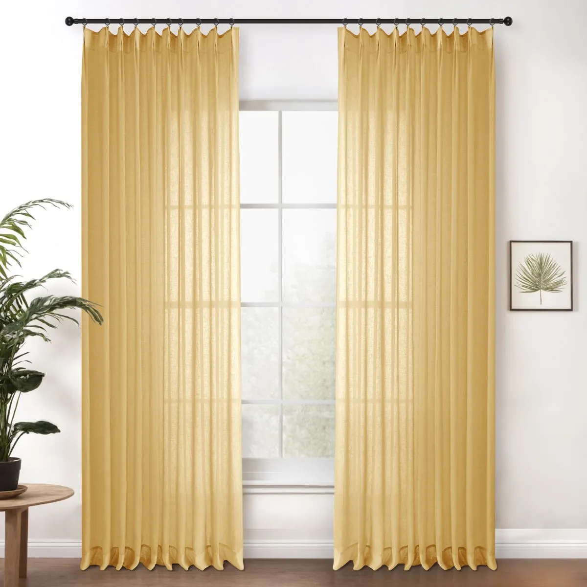 Bright White | Cloud Linen Sheer Curtains Natural Soft Breezy Custom Drapes | Pleated