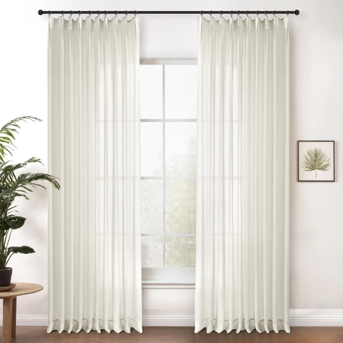 Bright White | Cloud Linen Sheer Curtains Natural Soft Breezy Custom Drapes | Pleated