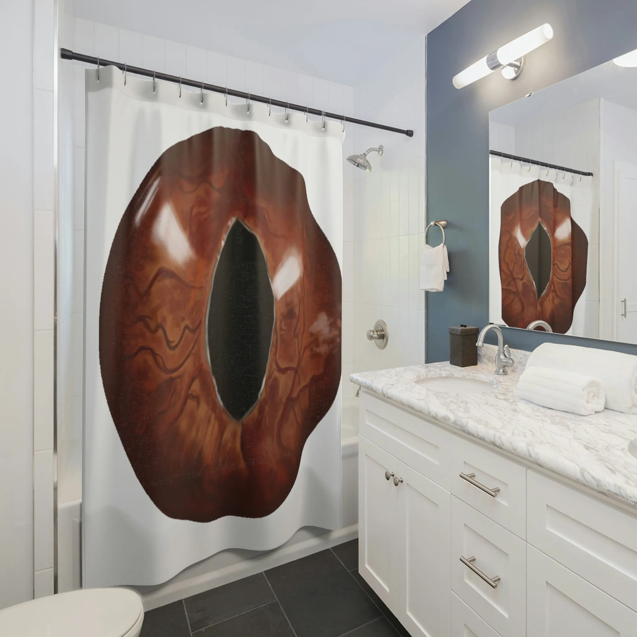Brown Cat Eye Shower Curtains