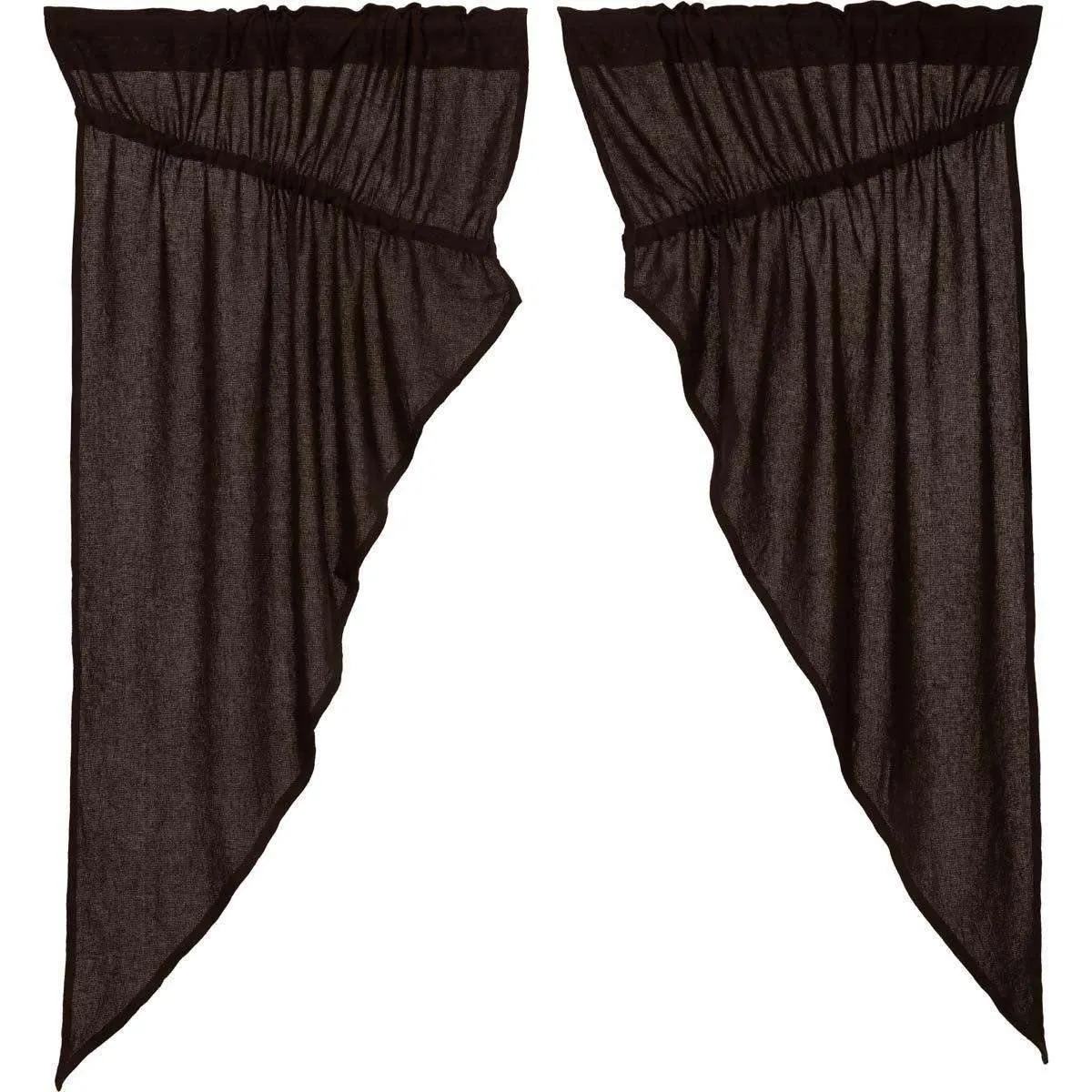 Burlap Chocolate Prairie Short Panel Curtain Set of 2 63x36x18