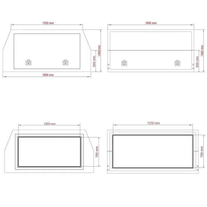Canopy Dual Cab Aluminium Flat Plate White 1800mm x 1800mm x 1000mm