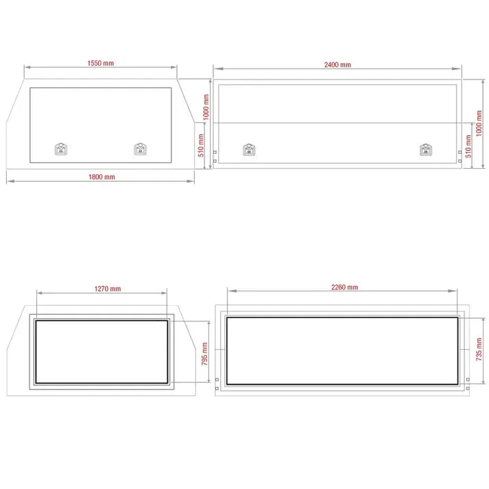 Canopy  Extra Cab Aluminium Flat Plate 2100mm x 1800mmx 860mm