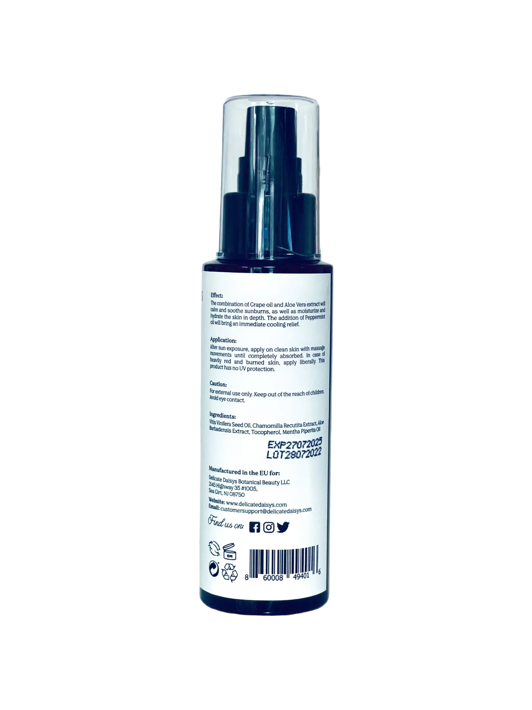 Cooling After Sun Body Oil Aloe Vera