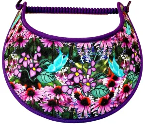 Daisies & Butterflies on Black Sun Visor