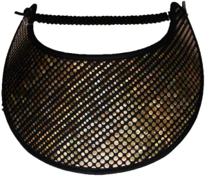 Dots in Gold Color Holographic Glitz on a Black Sun Visor