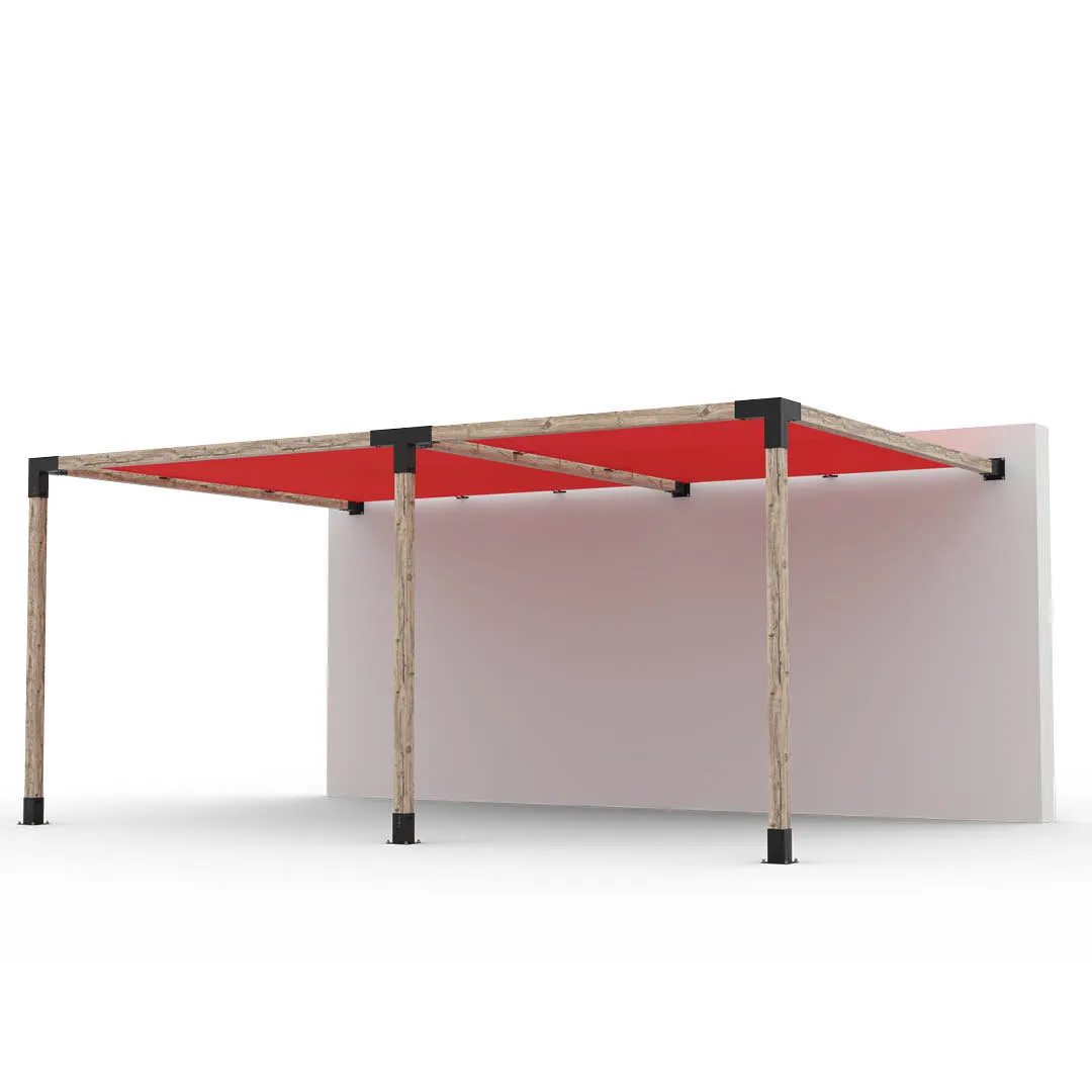 Double Wall Mount Pergola Kit with 2 SHADE SAILS for 4x4 Wood Posts