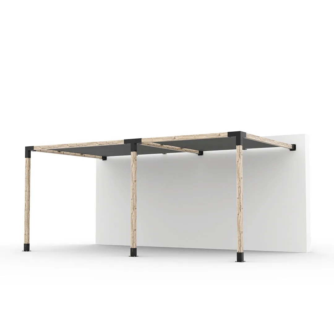 Double Wall Mount Pergola Kit with 2 SHADE SAILS for 4x4 Wood Posts