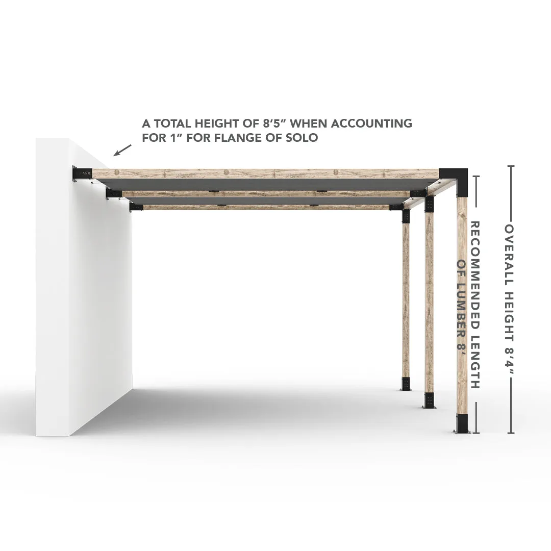 Double Wall Mount Pergola Kit with 2 SHADE SAILS for 4x4 Wood Posts